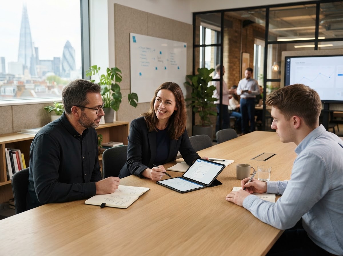 Noble Rendex team reviewing analytical reports and data methodology